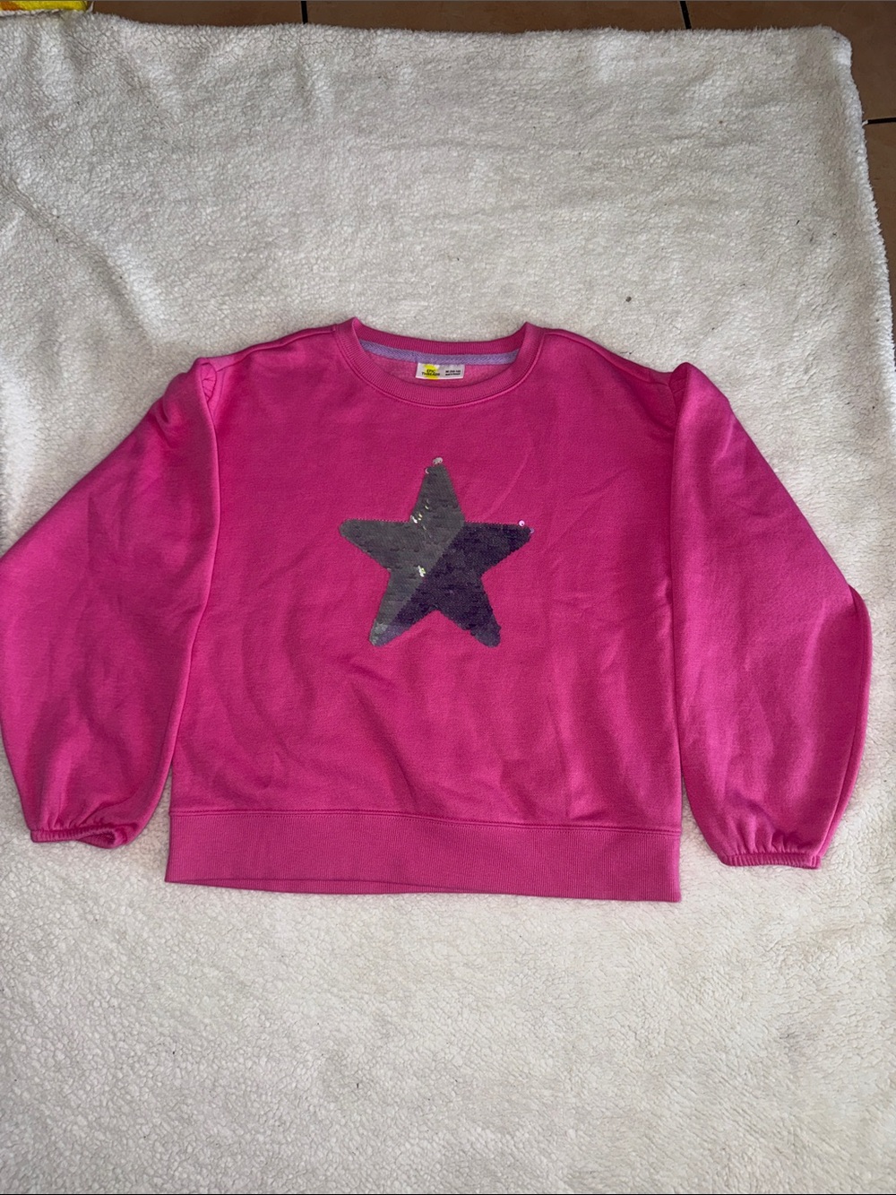 Epic Threads Hot Pink Sequin Star Pullover